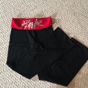 Bootcut red sequins yoga pants